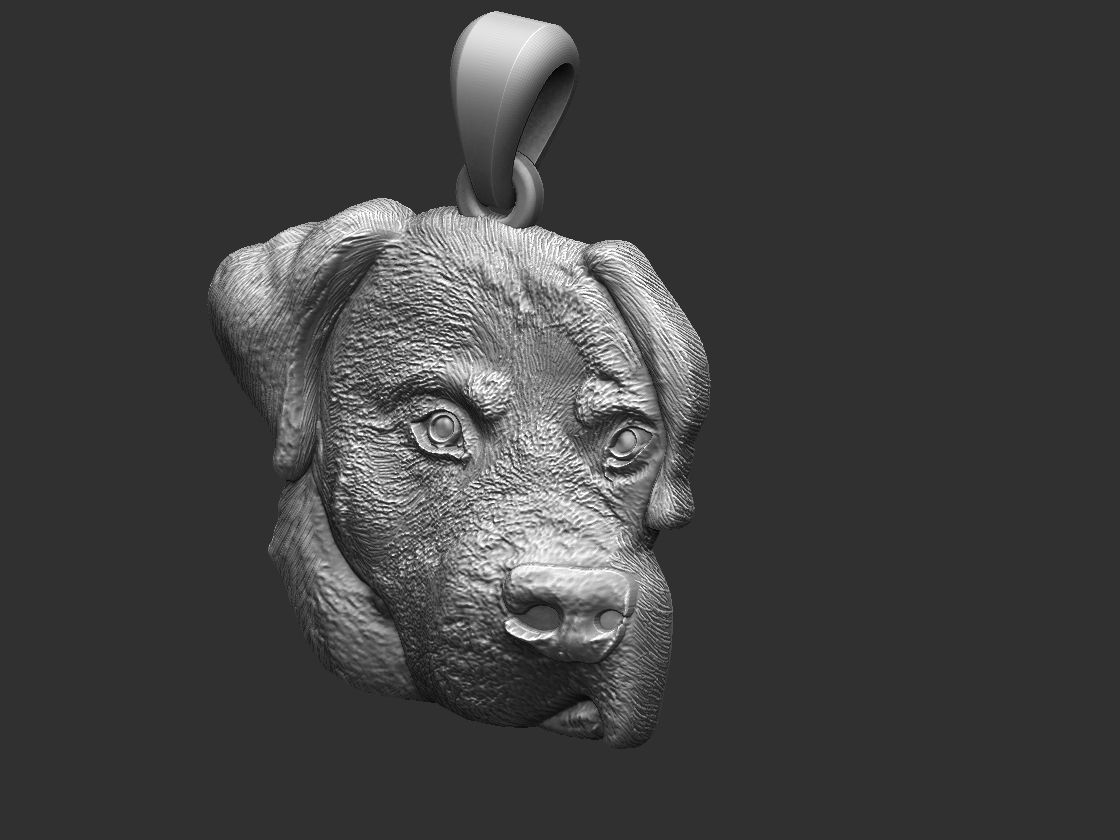 Dog face Pendant 3D print model_7