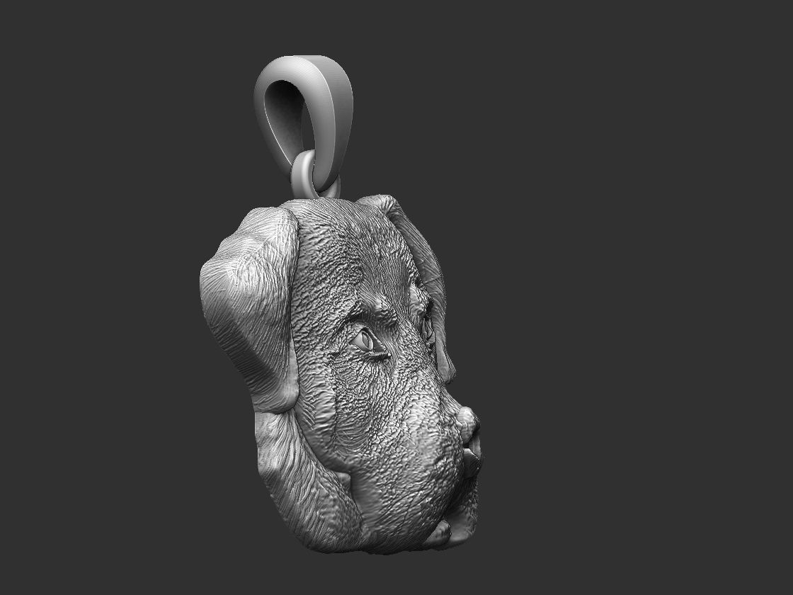 Dog face Pendant 3D print model_2