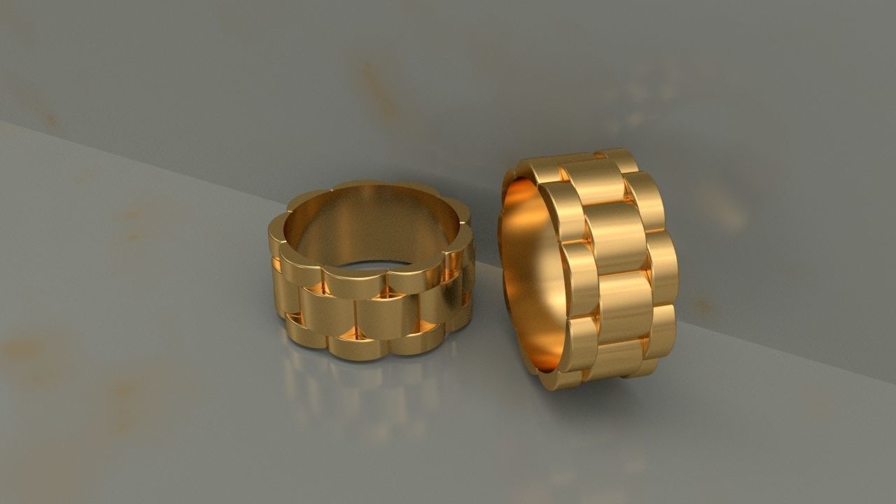 Rolls Band Ring 10 mm Wide model 2 3D print model_4