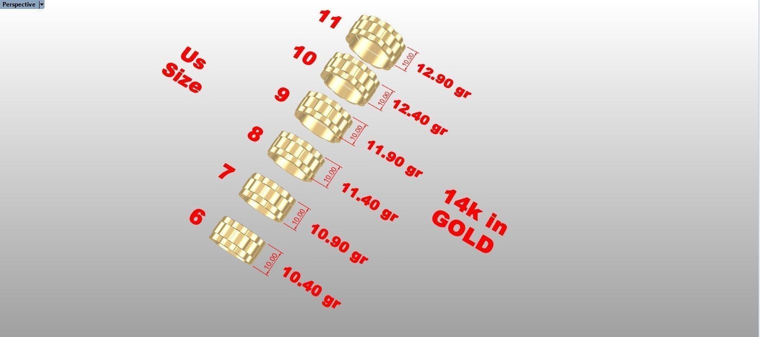 Rolls Band Ring 10 mm Wide model 2 3D print model_8