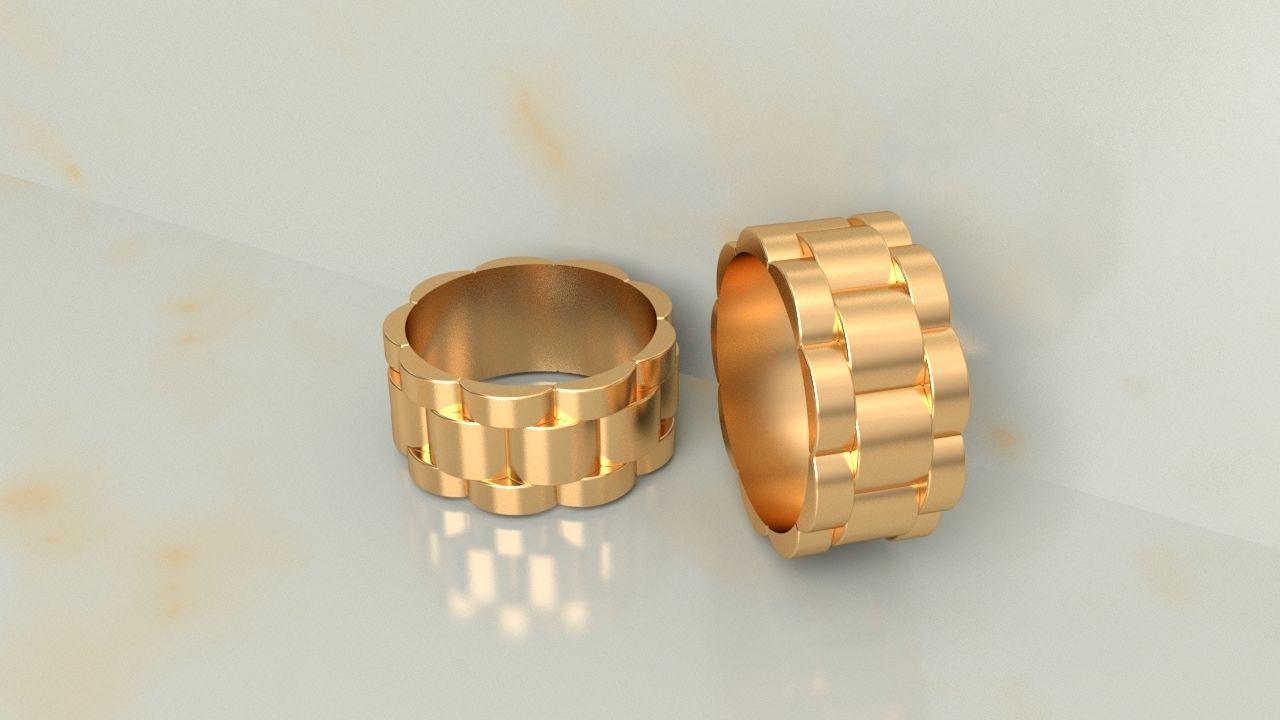 Rolls Band Ring 10 mm Wide model 2 3D print model_3