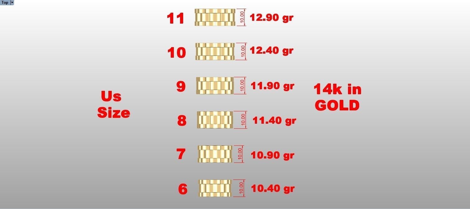 Rolls Band Ring 10 mm Wide model 2 3D print model_7