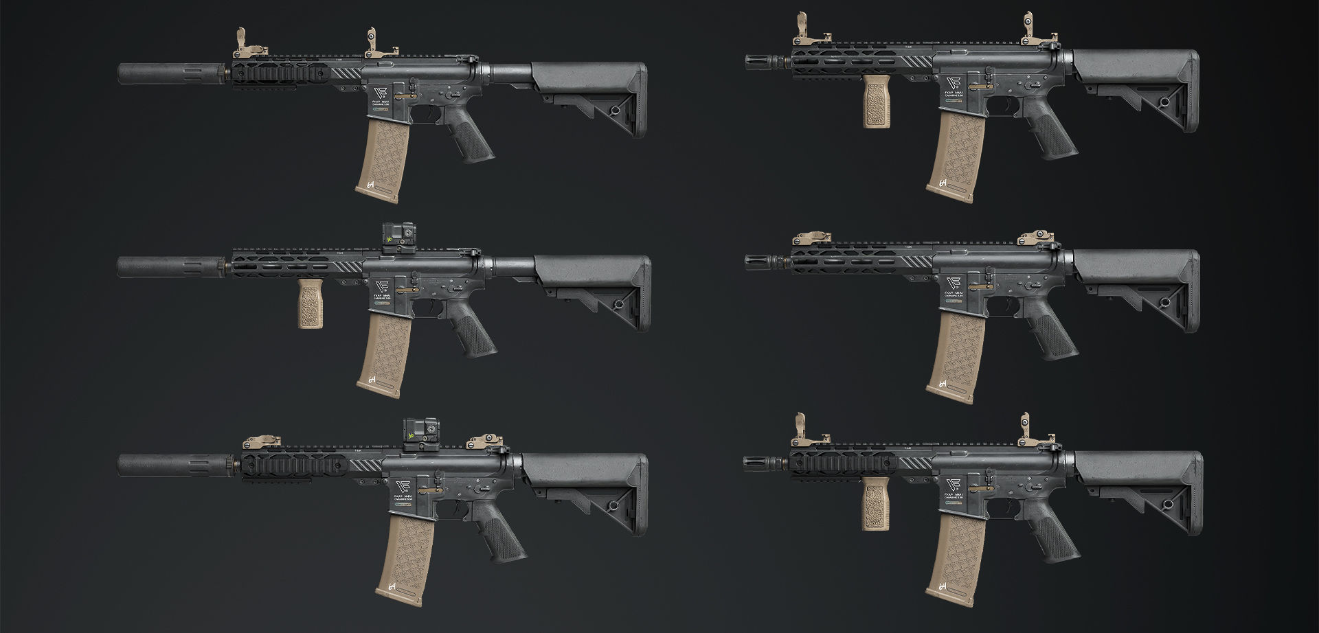 AR15 - assault rifle Low-poly 3D model_7