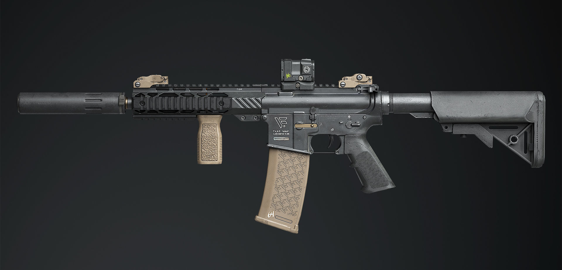 AR15 - assault rifle Low-poly 3D model_3