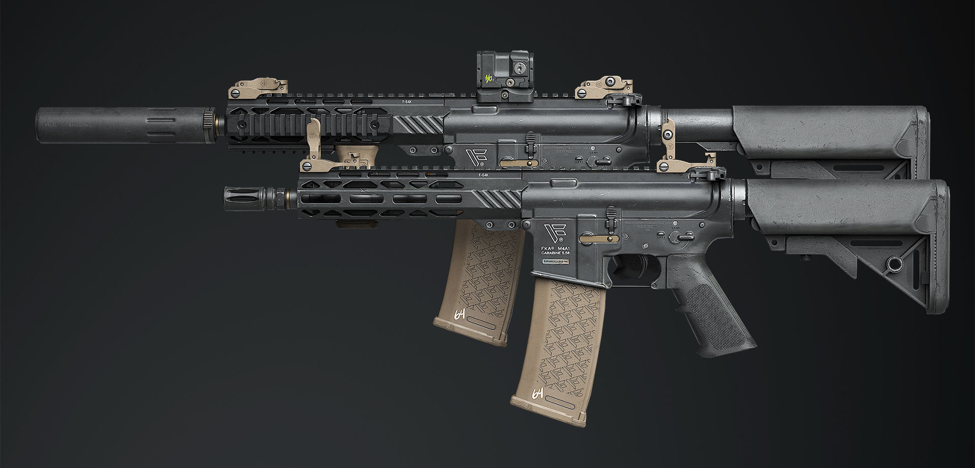 AR15 - assault rifle Low-poly 3D model_6