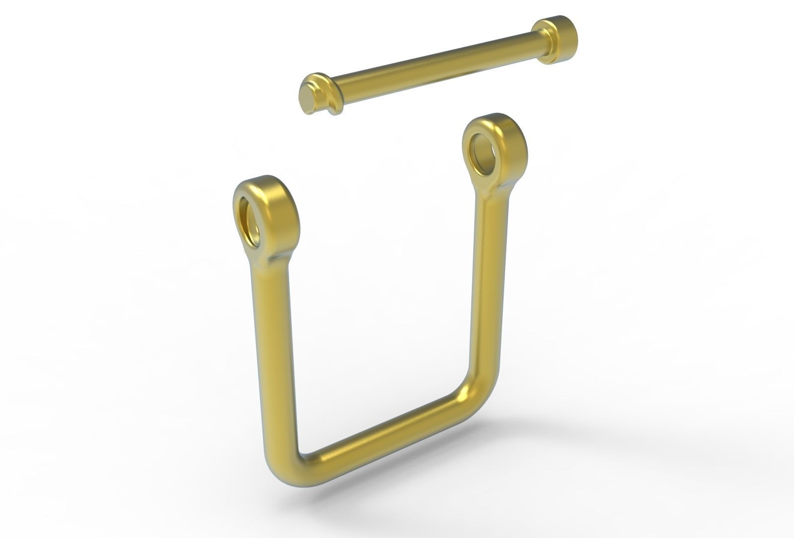 U clasp classic Allen screw 3D print model_20