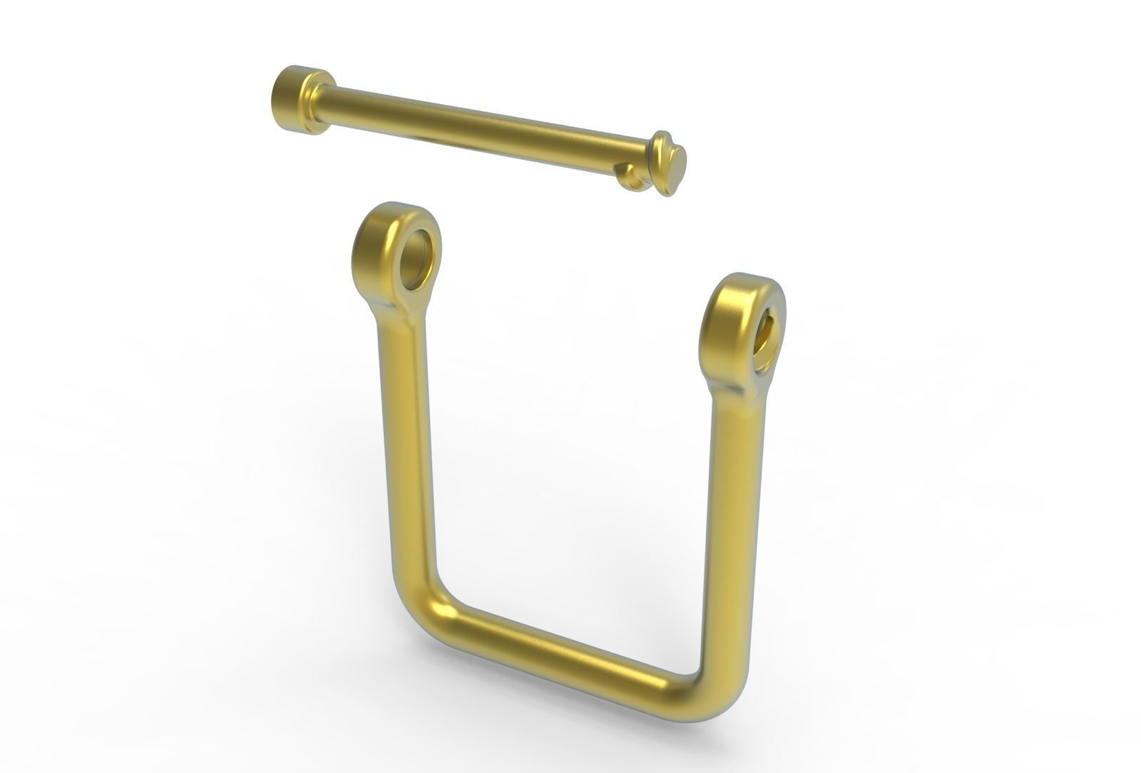 U clasp classic Allen screw 3D print model_22