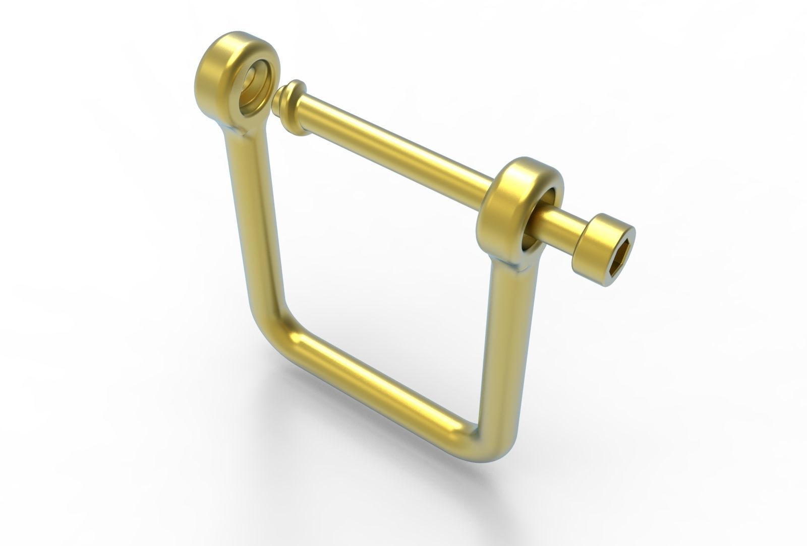 U clasp classic Allen screw 3D print model_11