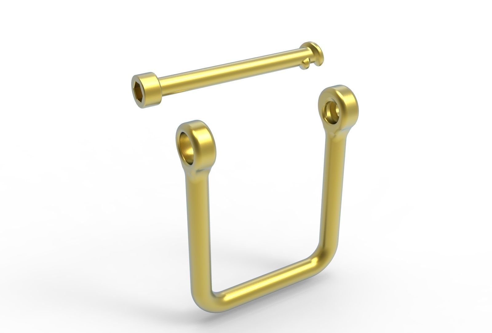 U clasp classic Allen screw 3D print model_18