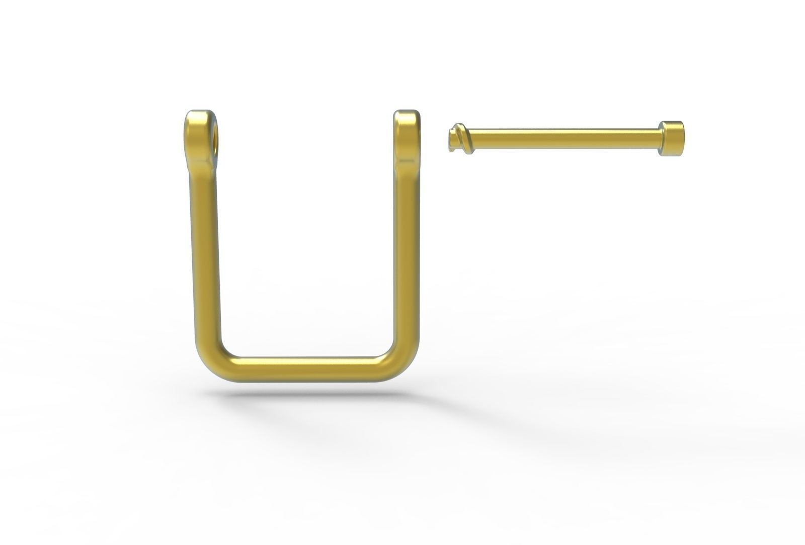 U clasp classic Allen screw 3D print model_16