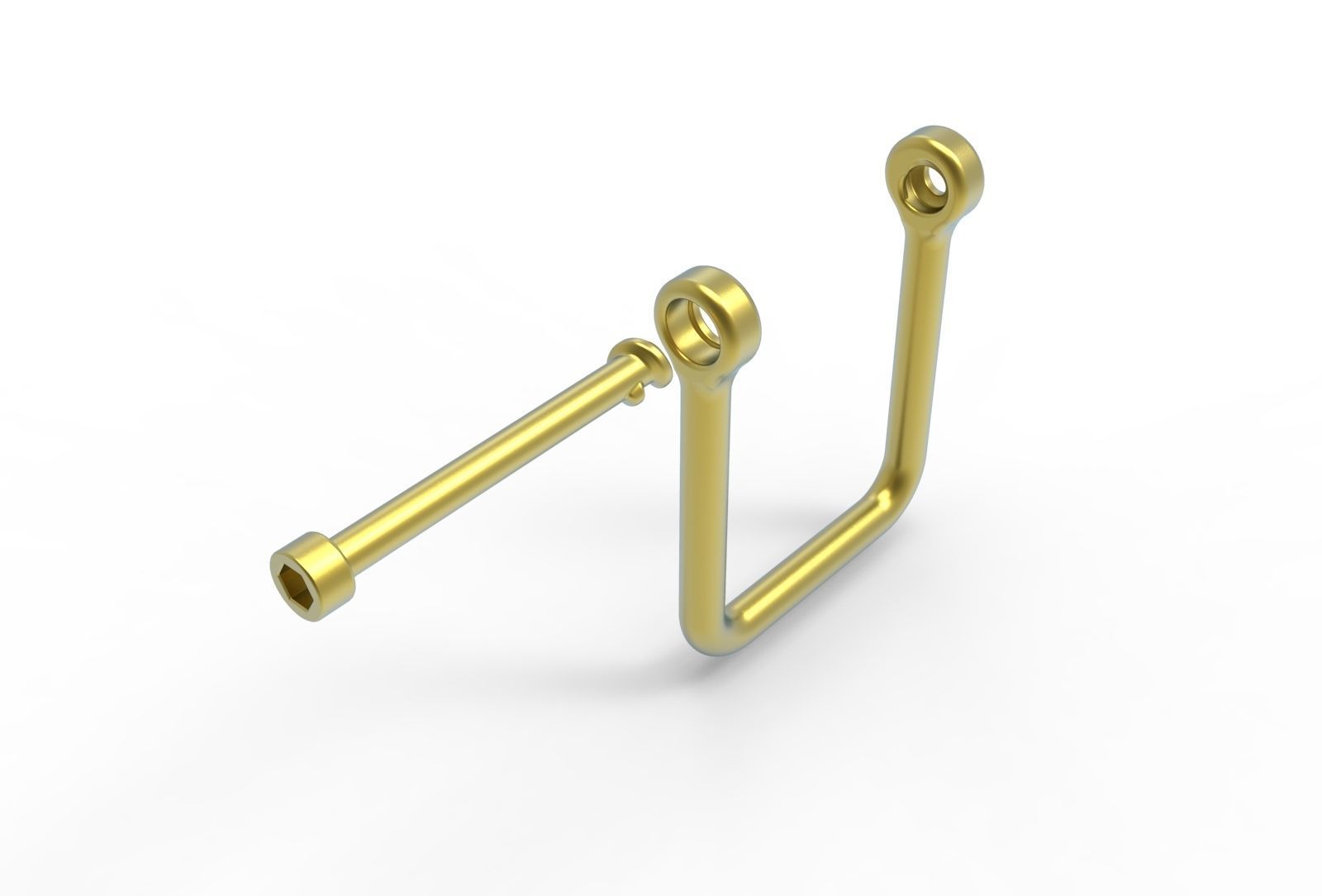 U clasp classic Allen screw 3D print model_17