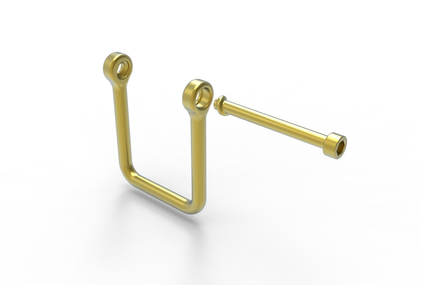 U clasp classic Allen screw 3D print model_15