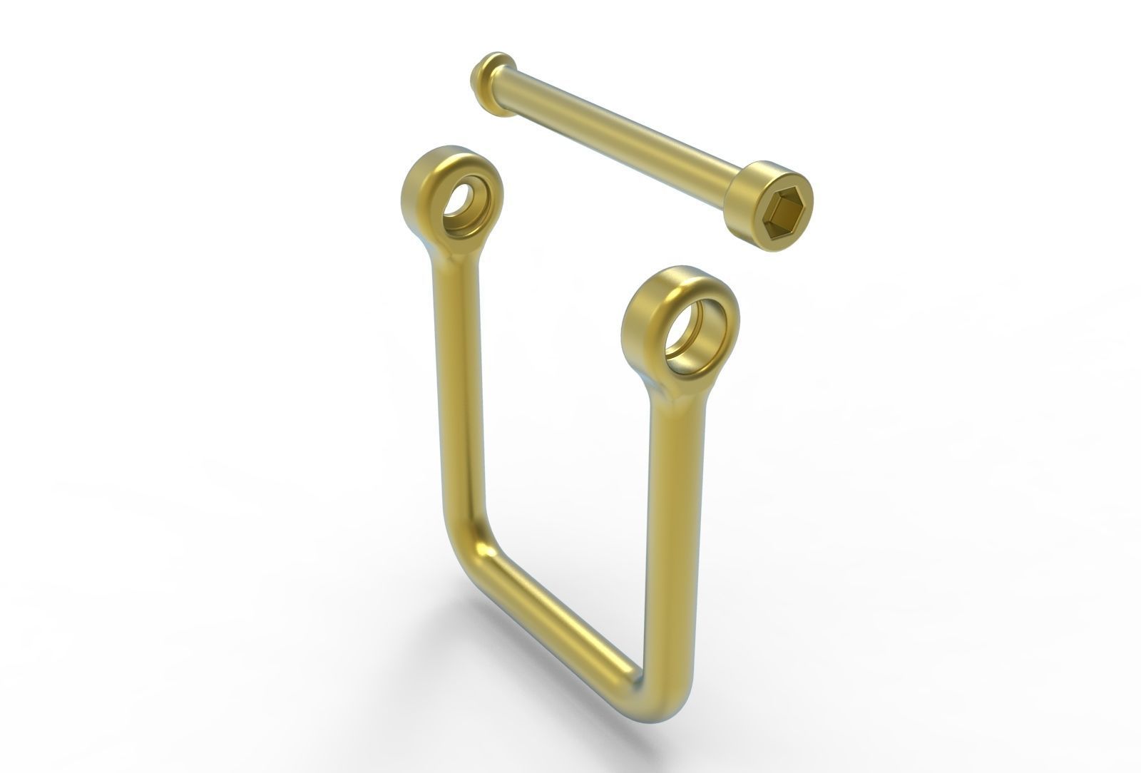U clasp classic Allen screw 3D print model_19