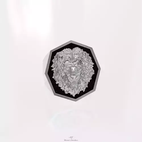 Lion Head Signet Ring 3d Model