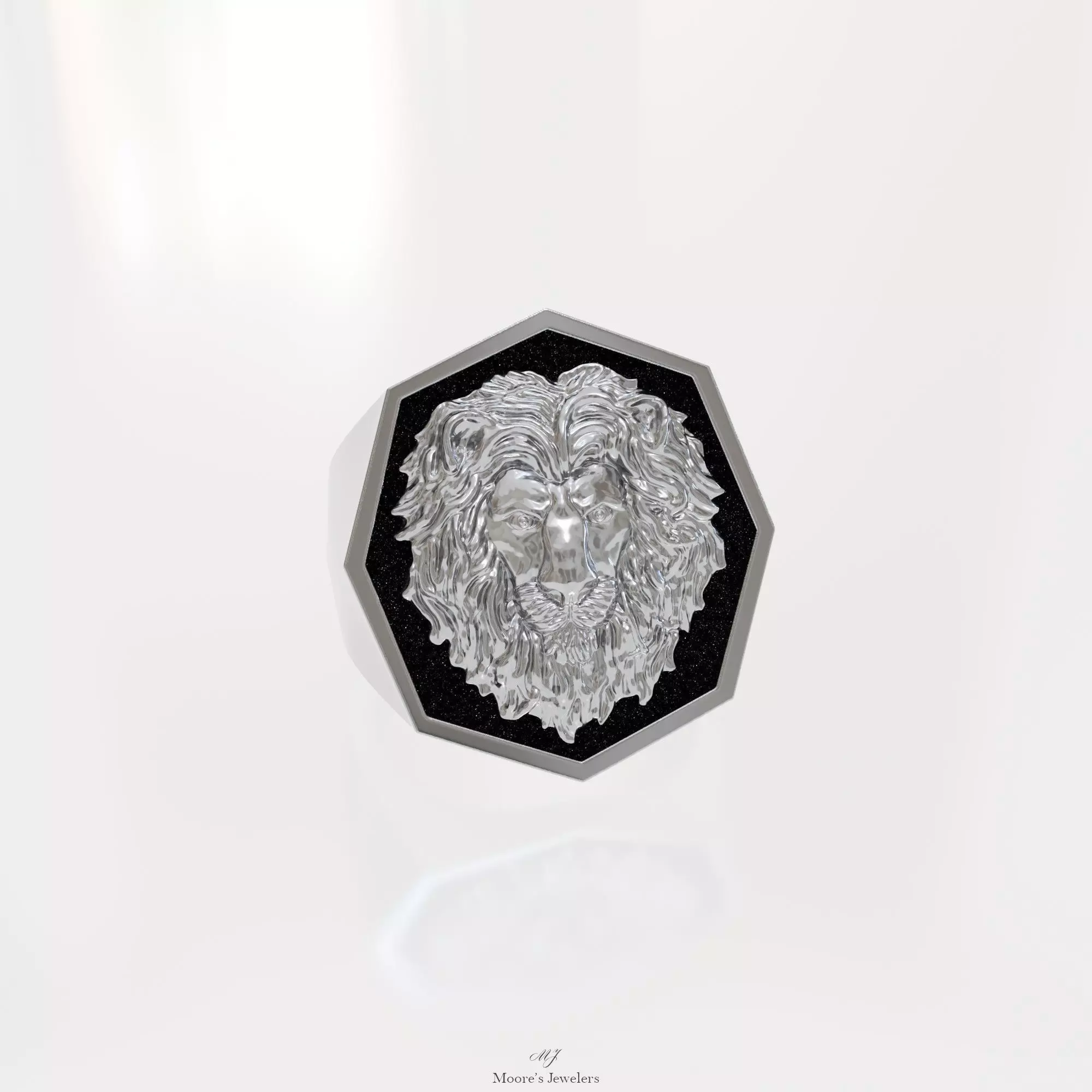 Lion Head Signet Ring 3d Model 3D print model
