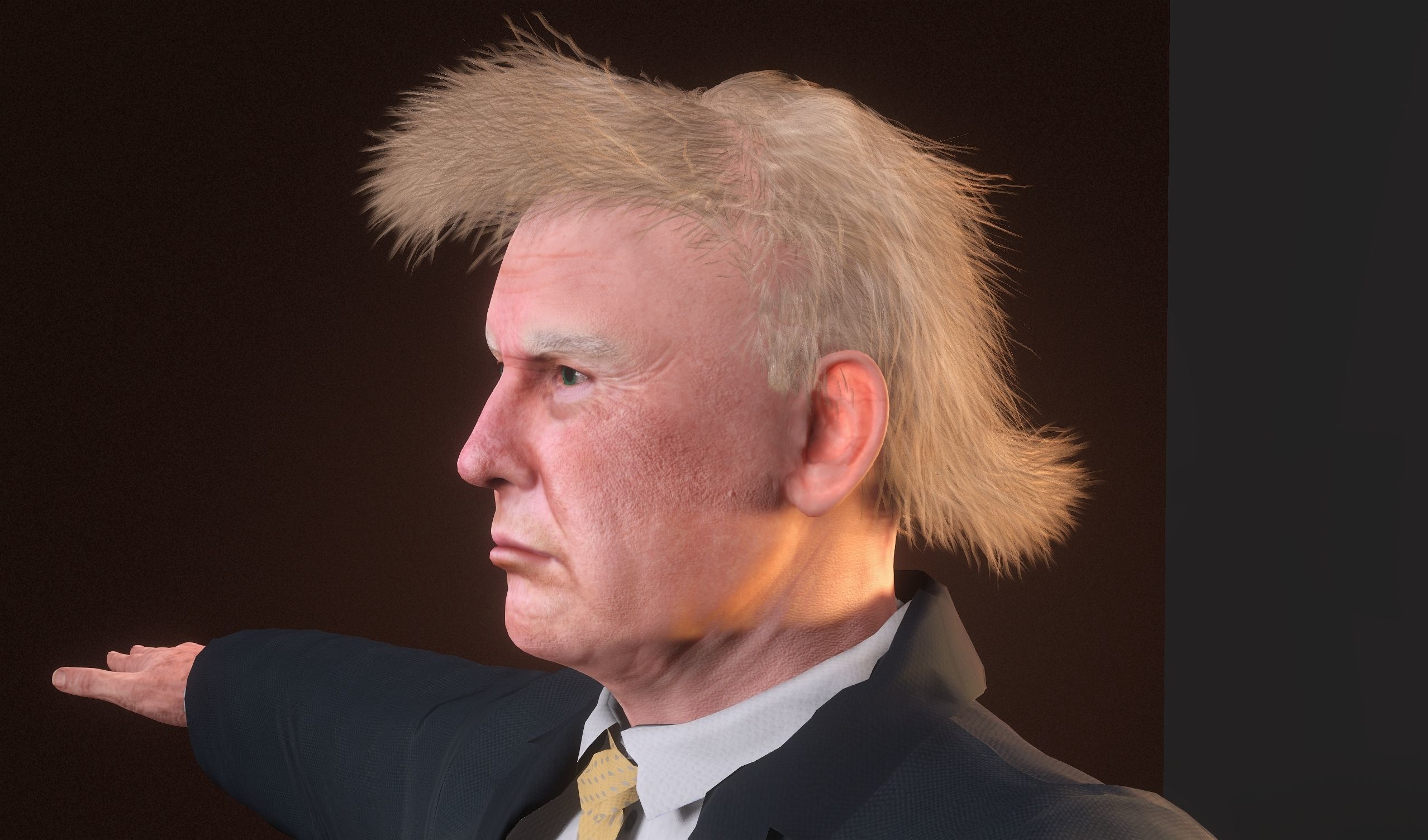 Donald Trump realistic 4k textures and game ready  Low-poly 3D model_3