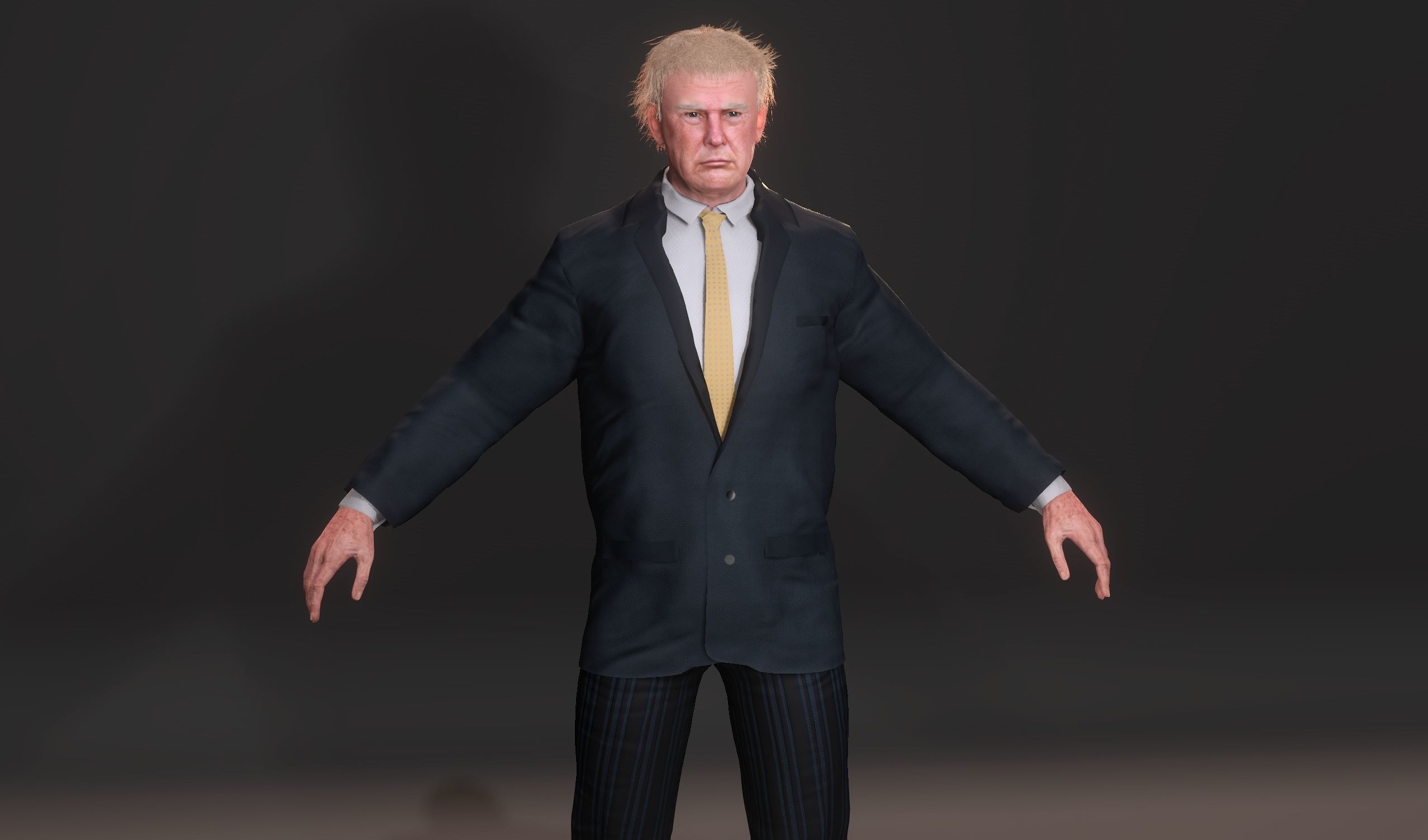 Donald Trump realistic 4k textures and game ready  Low-poly 3D model_9