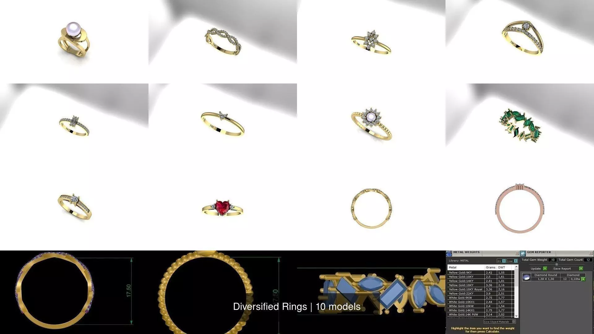 Diversified Rings 3D Model Collection_0