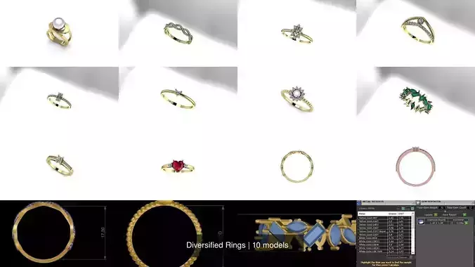 Diversified Rings 3D Model Collection