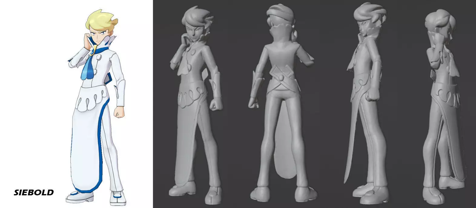 Pokemon Anime Elite Four Siebold 3D print model  3D model_0