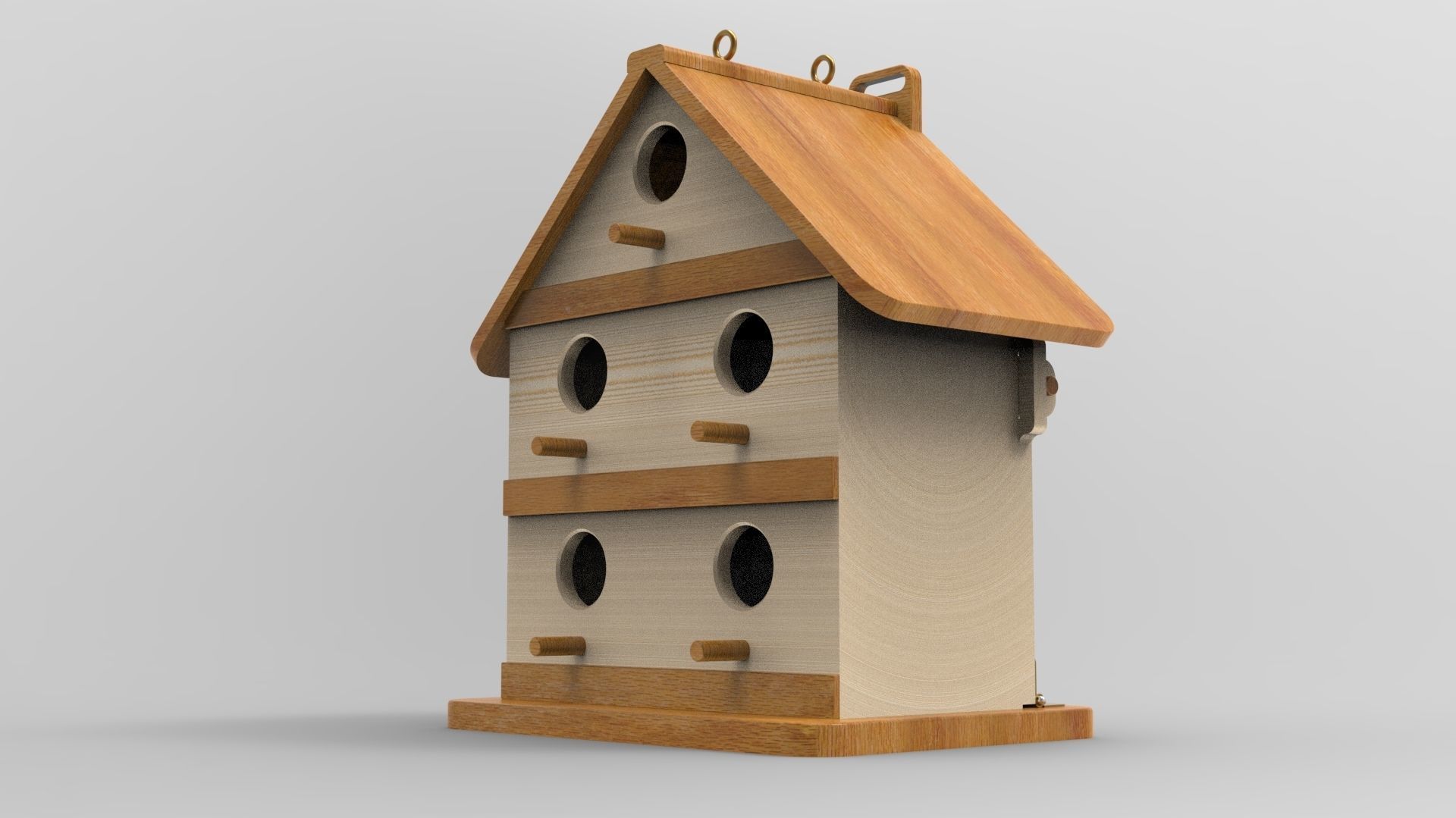5 bird house models and plans Low-poly 3D model_2