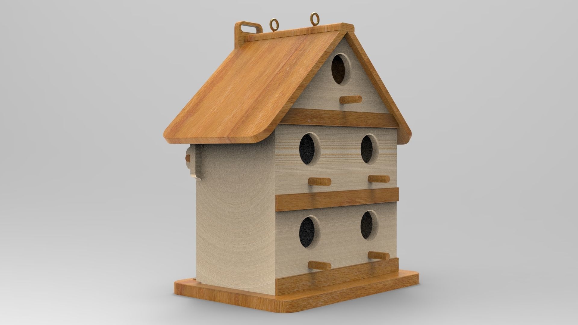 5 bird house models and plans Low-poly 3D model_1