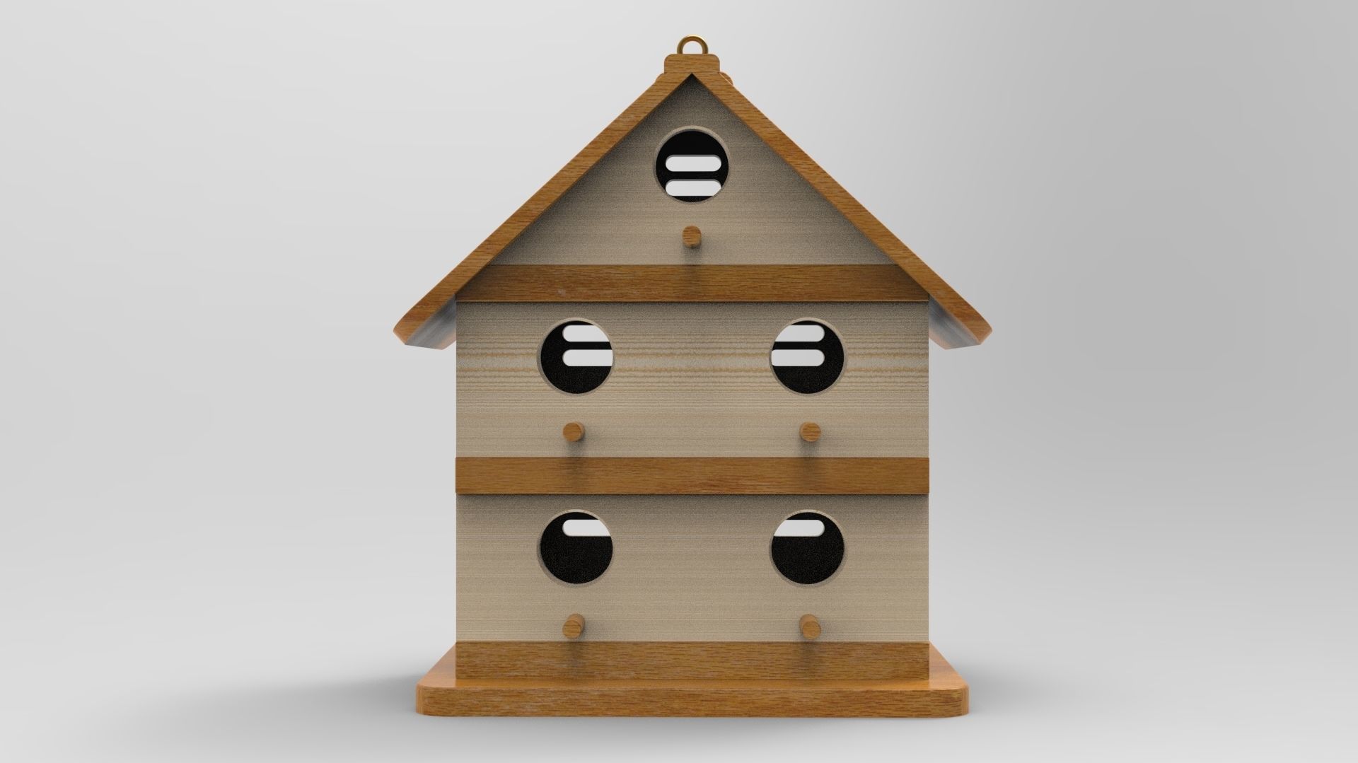 5 bird house models and plans Low-poly 3D model_10