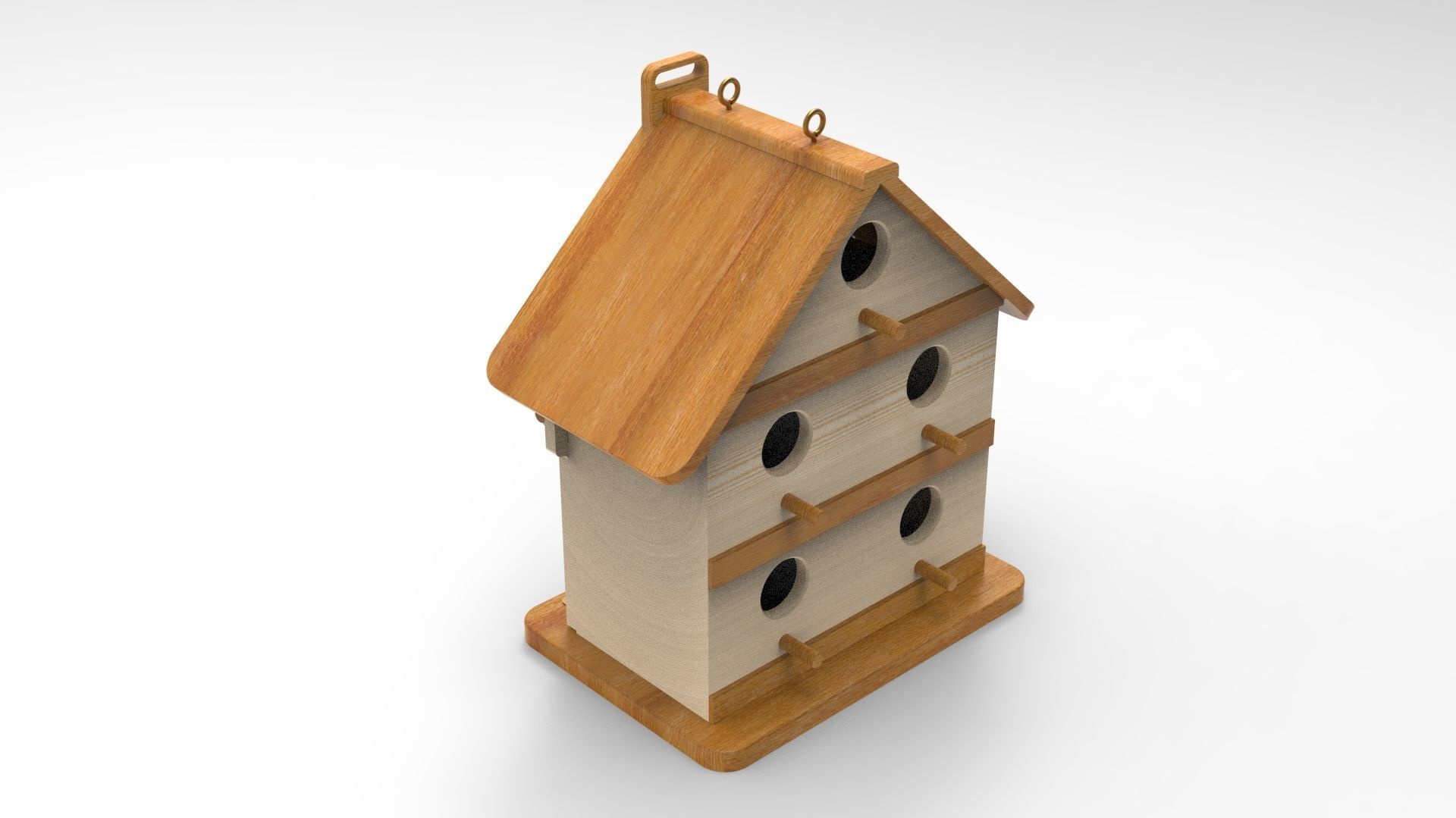 5 bird house models and plans Low-poly 3D model_8