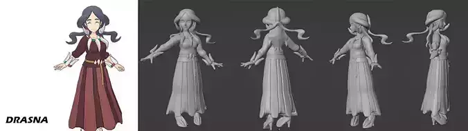 Pokemon Anime Elite Four Drasna 3D print model 