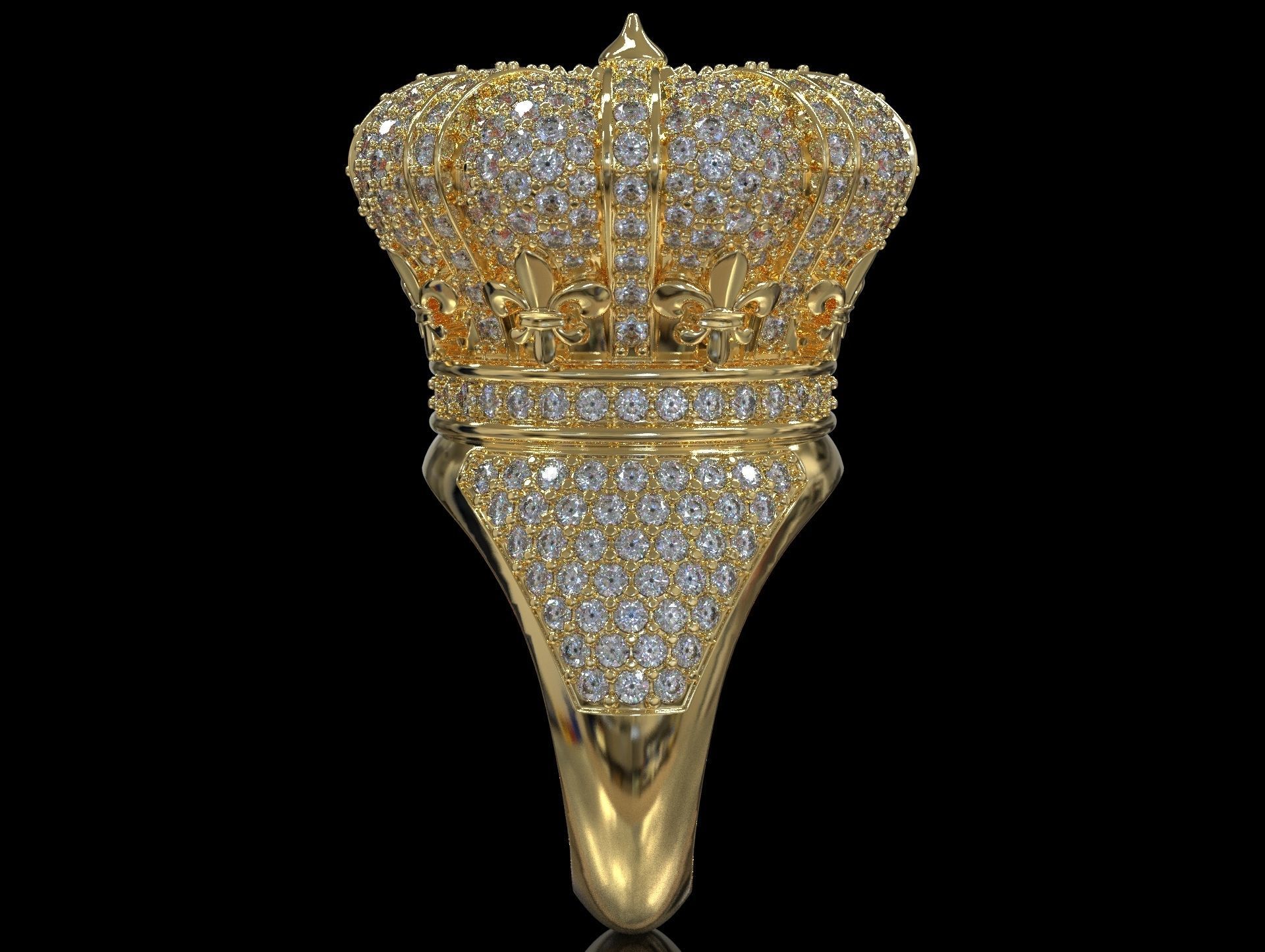 crown ring 3D print model_1