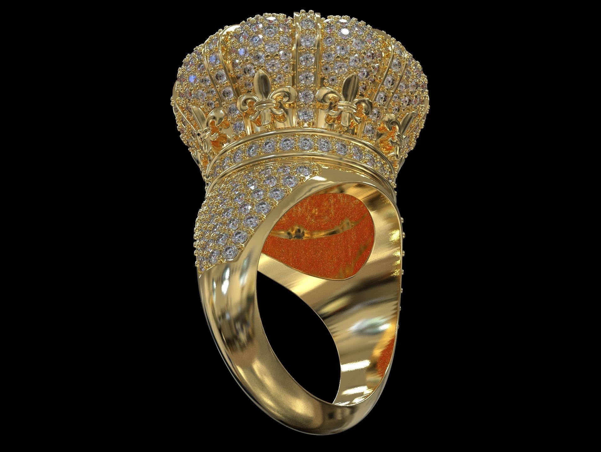 crown ring 3D print model_6