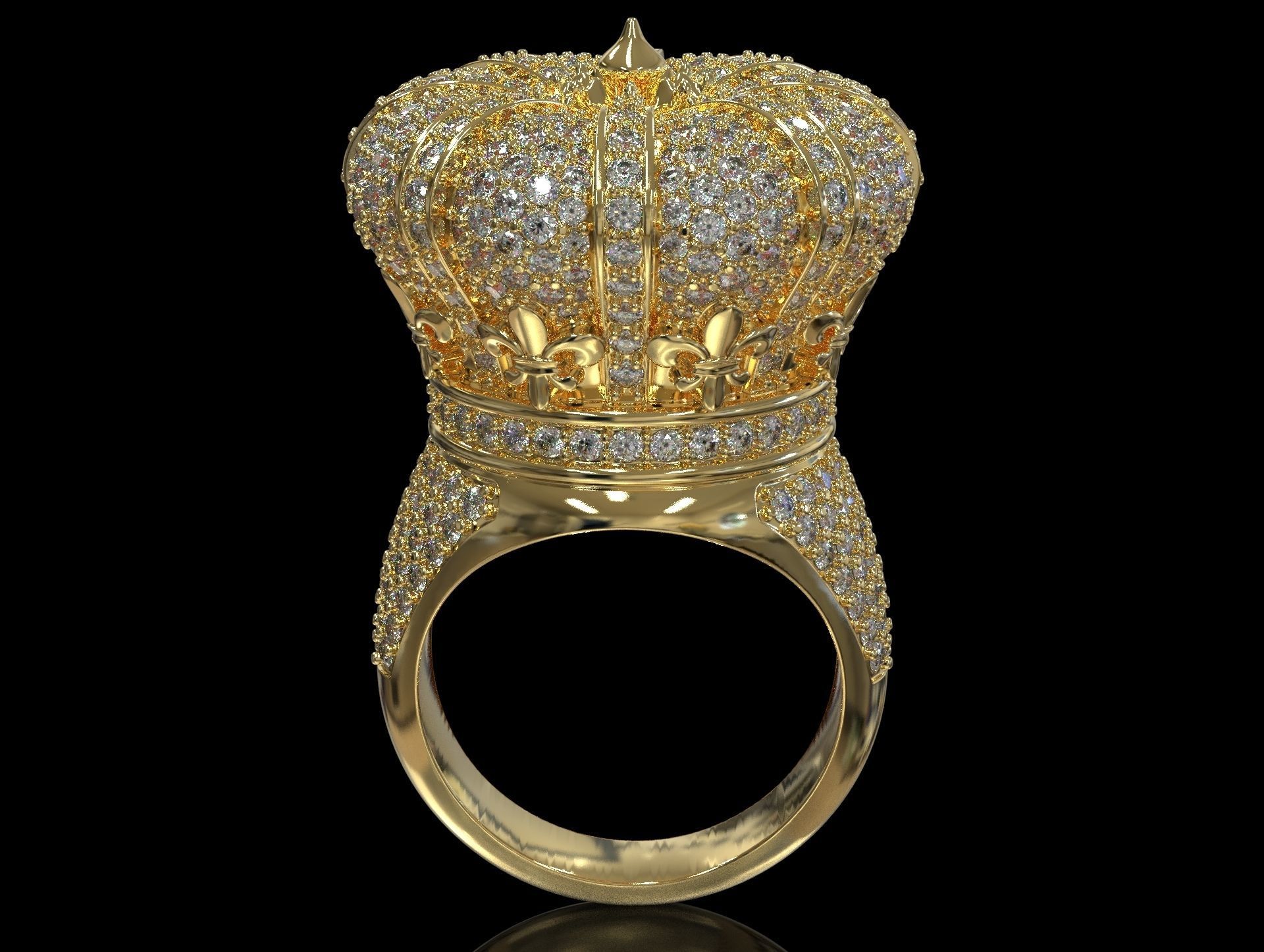 crown ring 3D print model_3