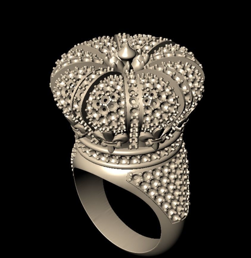 crown ring 3D print model_5