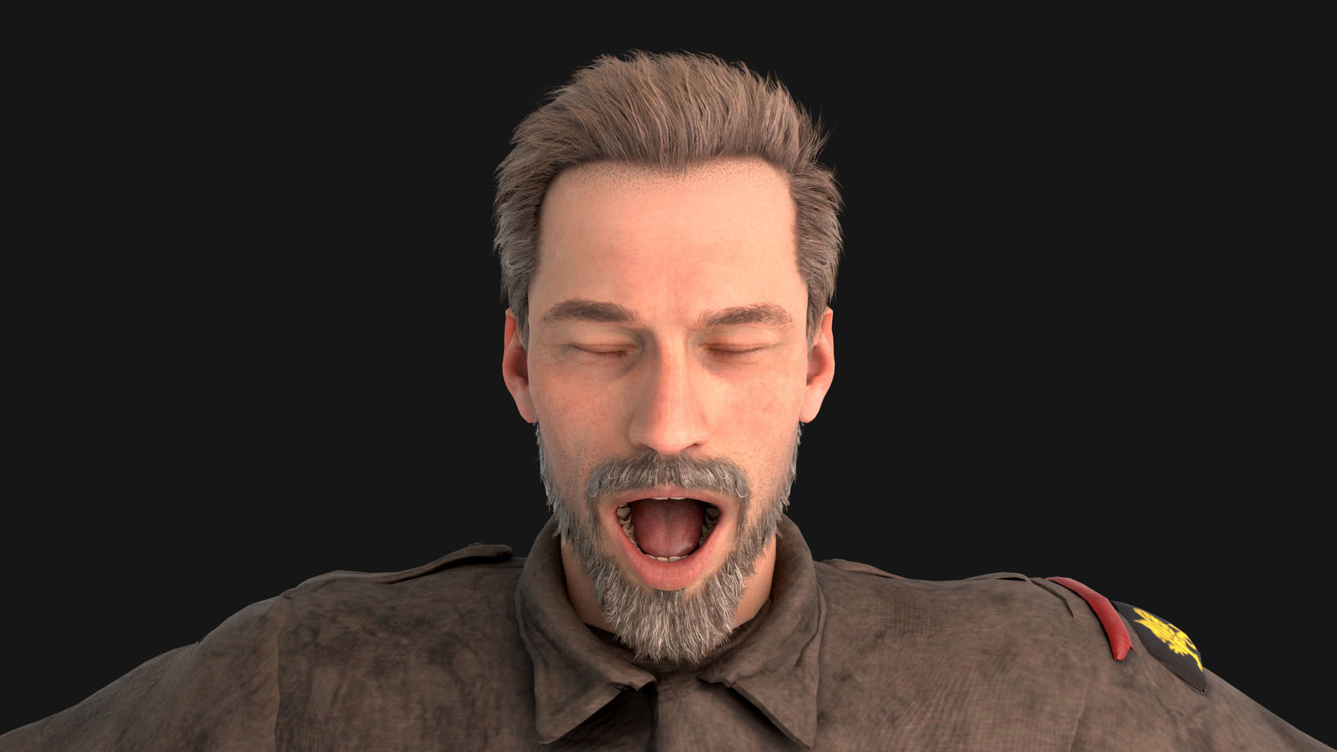 WW2 Soldier Rigged Low-poly 3D model_9