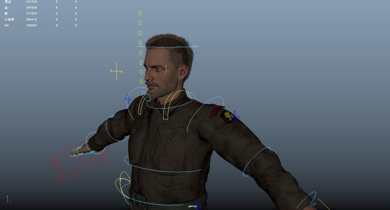 WW2 Soldier Rigged Low-poly 3D model_22