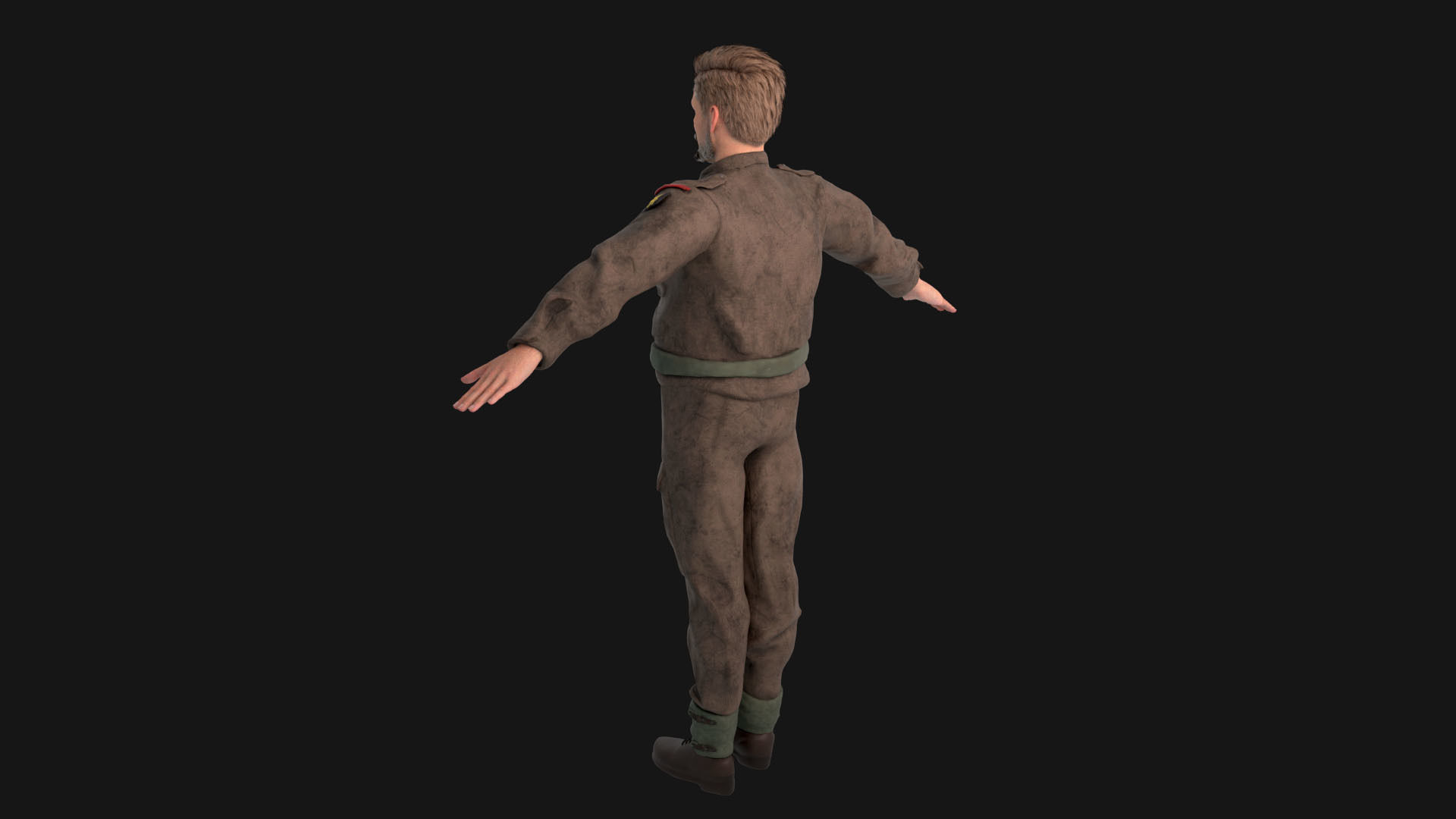 WW2 Soldier Rigged Low-poly 3D model_6