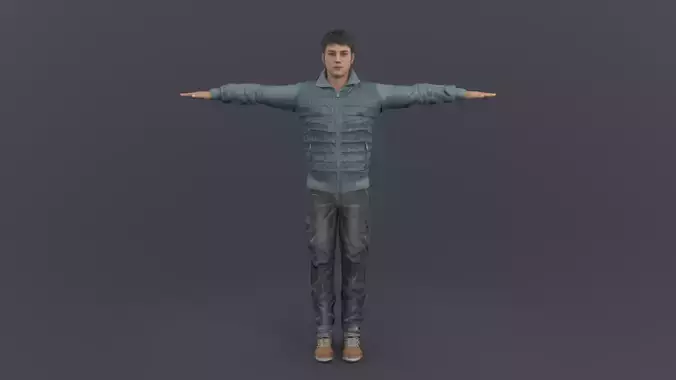 Man in down jacket Rigged