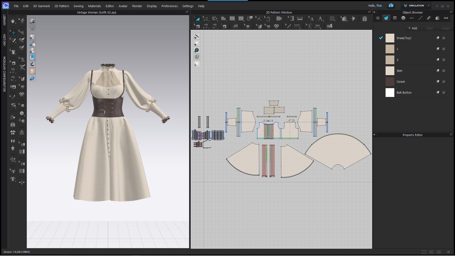 Low Poly Vintage Women outfit 02 Low-poly 3D model_11