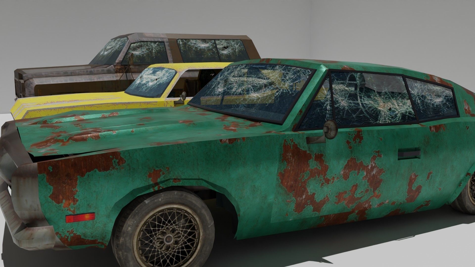 Shanty Car Garage Pack Low-poly 3D model_2