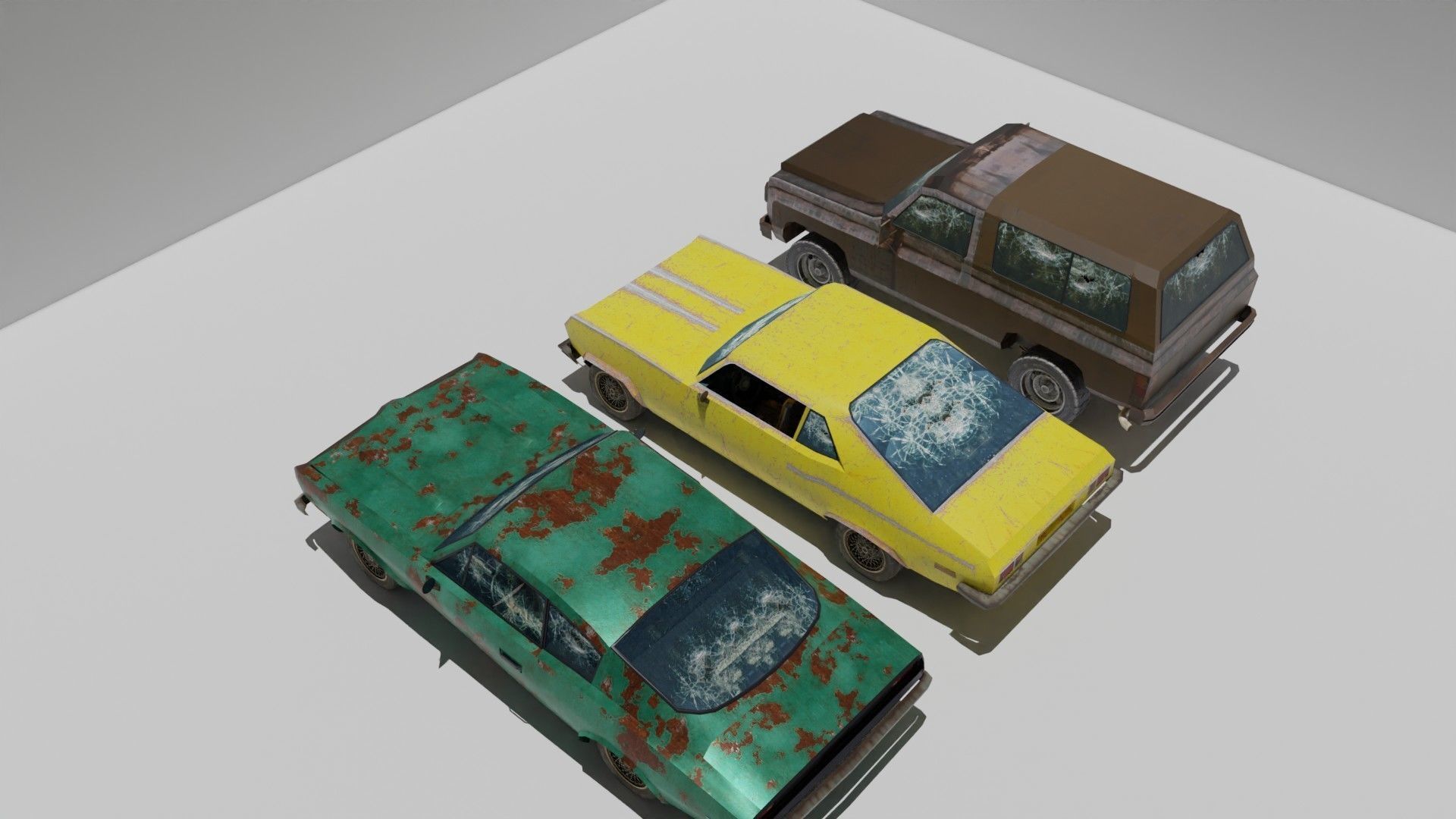 Shanty Car Garage Pack Low-poly 3D model_5