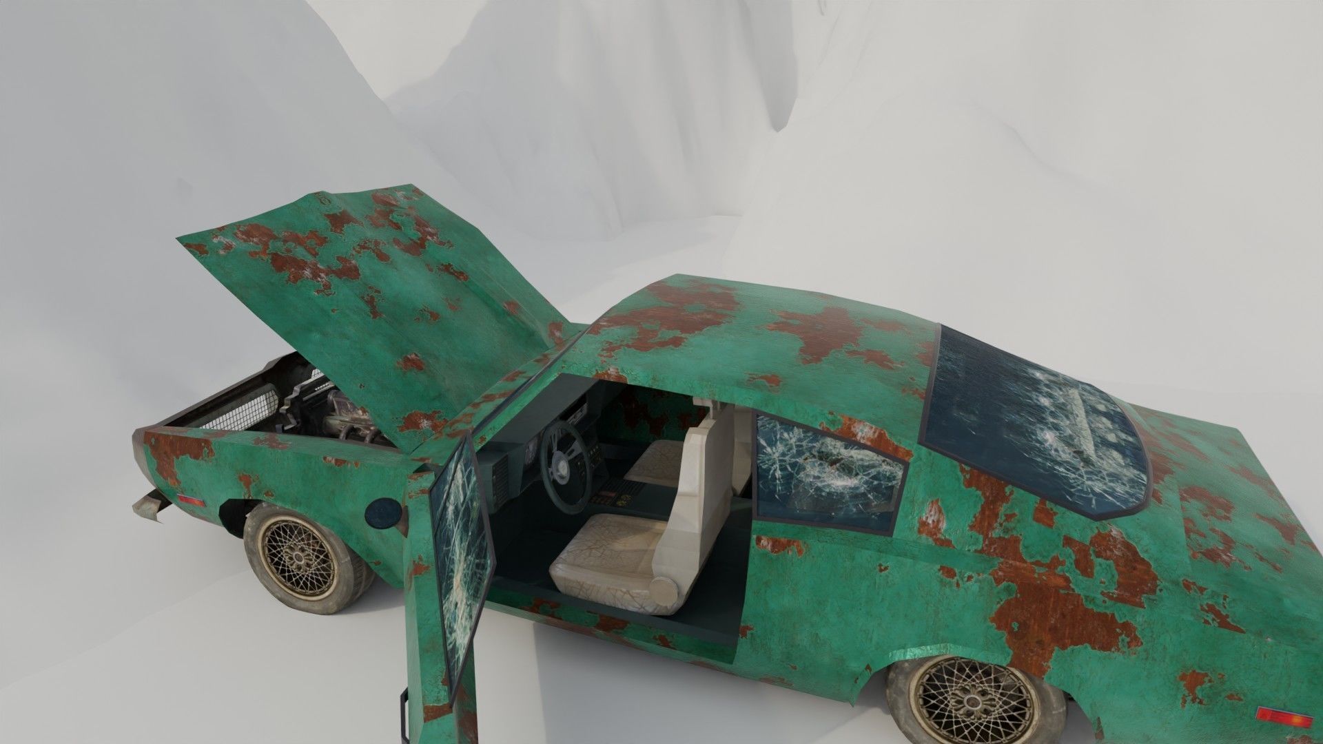 Shanty Car Garage Pack Low-poly 3D model_9