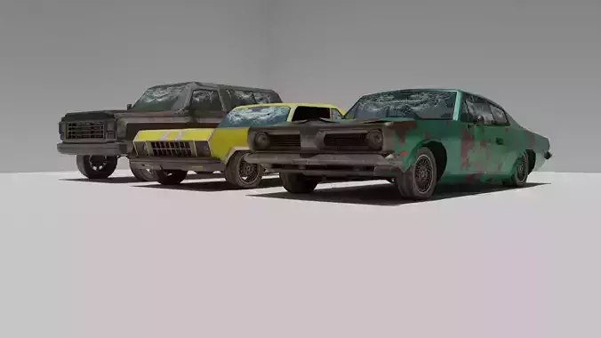 Shanty Car Garage Pack Low-poly 3D model