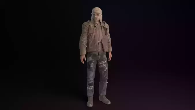 Apocalypse Male Rigged Low-poly 3D model