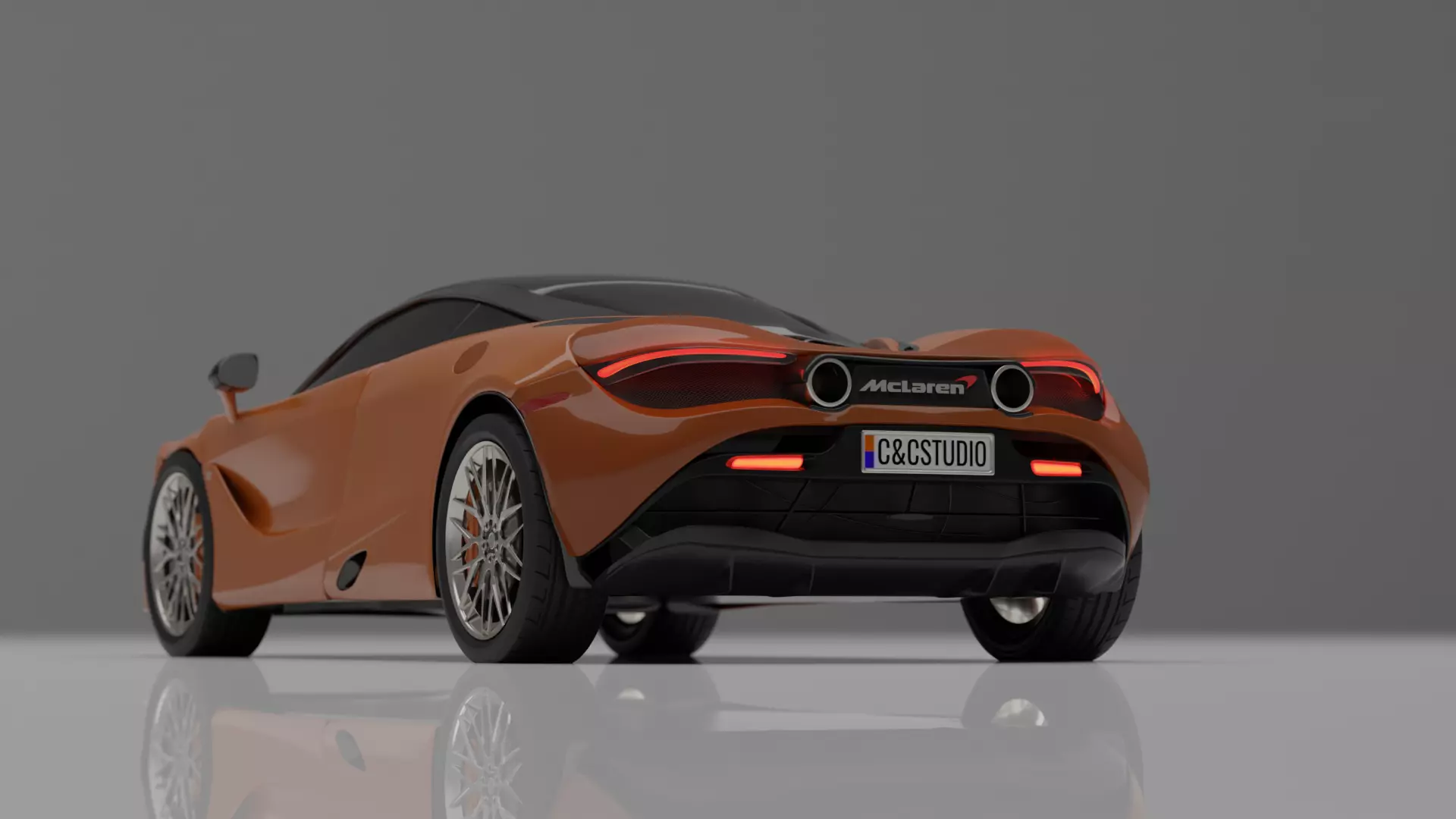 mclaren 720s 2017 yellow 3D model
