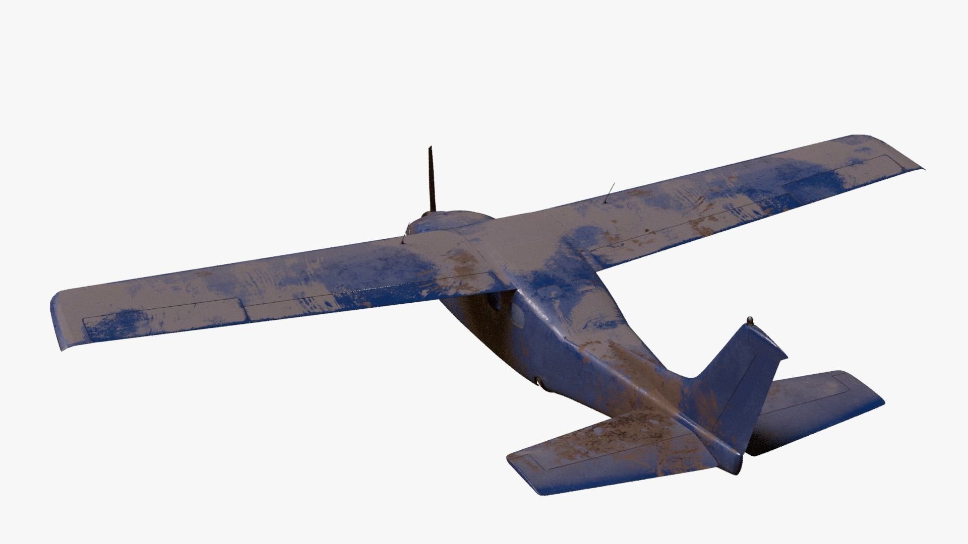 8K realistic destroyed propeller plane collections Low-poly 3D model_9