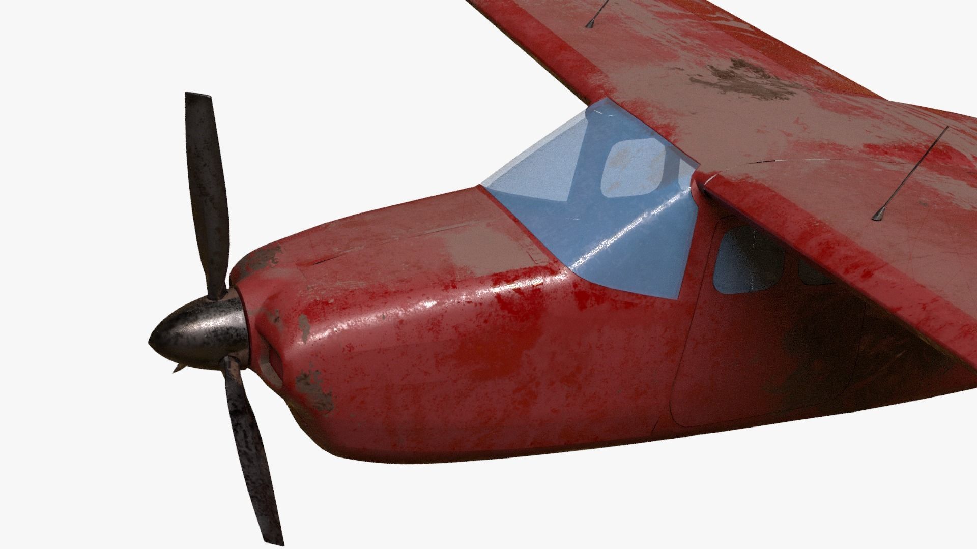 8K realistic destroyed propeller plane collections Low-poly 3D model_22