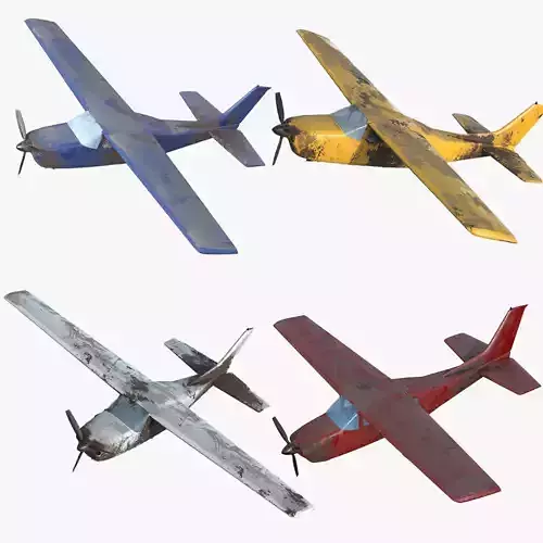 8K realistic destroyed propeller plane collections