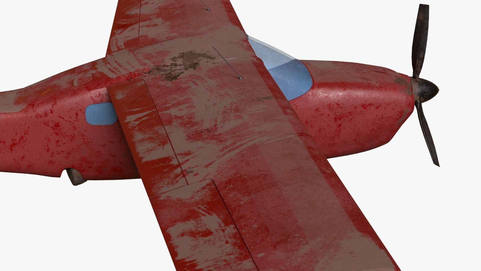 8K realistic destroyed propeller plane collections Low-poly 3D model_44