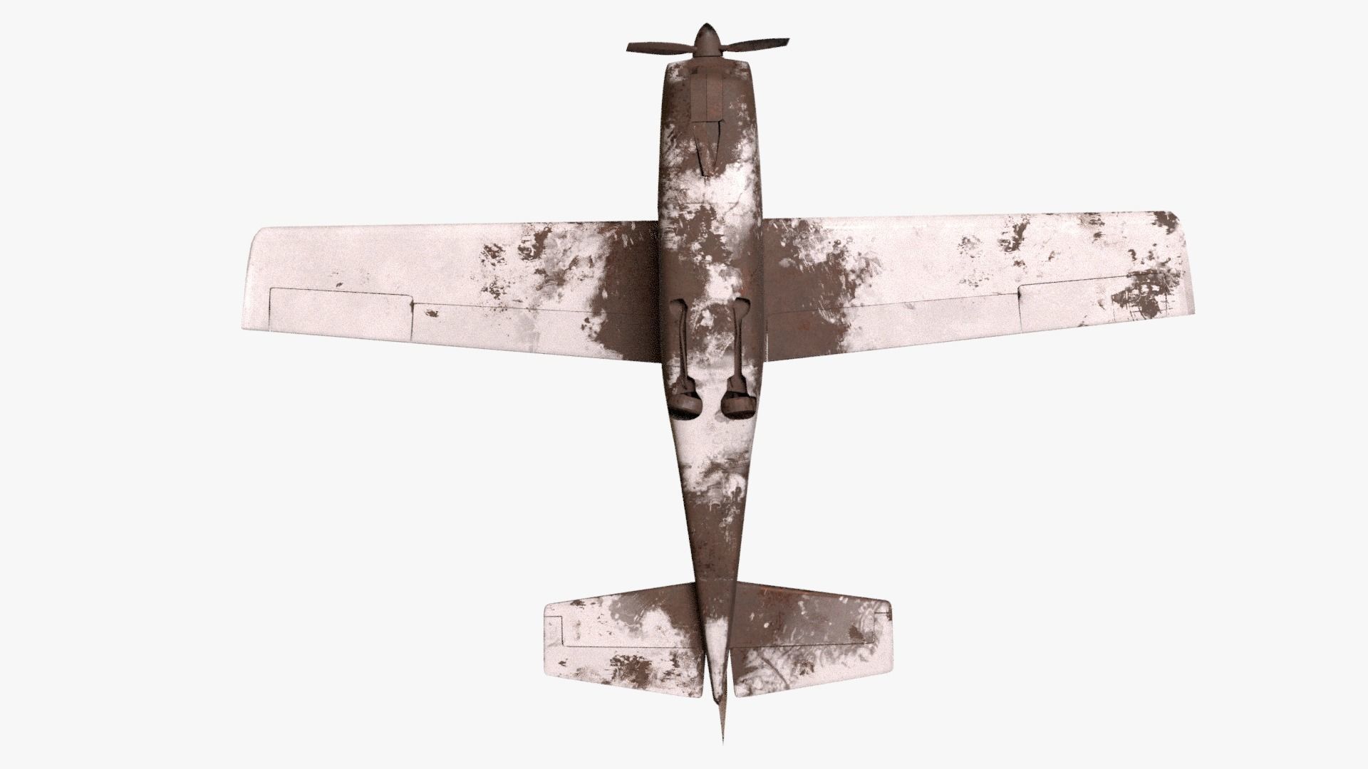 8K realistic destroyed propeller plane collections Low-poly 3D model_20