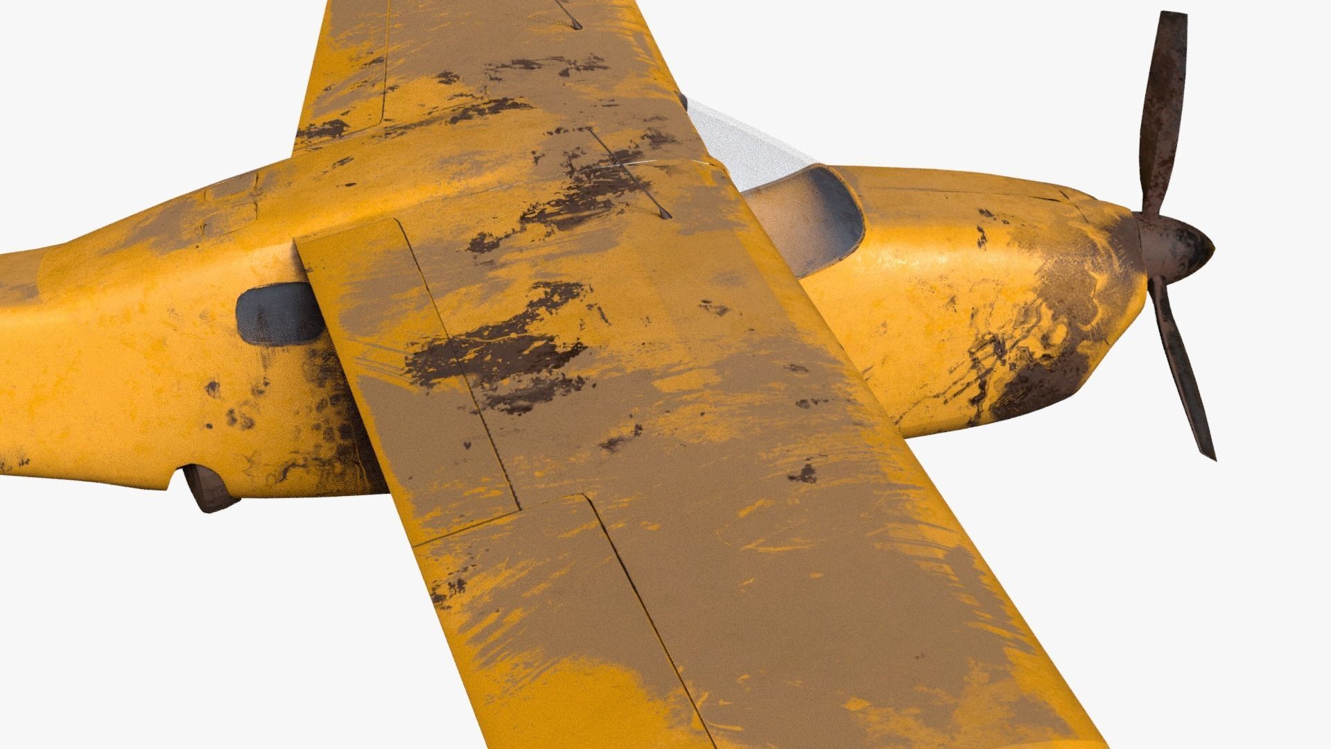 8K realistic destroyed propeller plane collections Low-poly 3D model_42